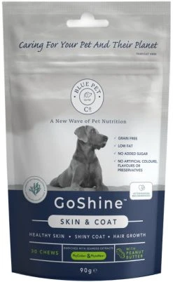 Blue Pet GoShine Ravintolisä Turkin Ja Ihon Hyvinvointiin, Maapähkinä, 30 Kpl