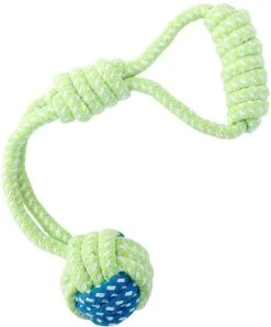 Boogie Rope Ball Dog Toy Köysipallo Heittokahvalla